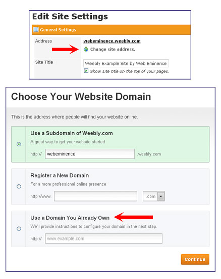 Change Weebly Domain URL