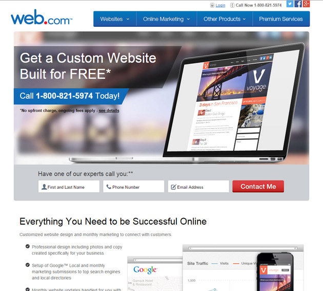 Web.com homepage