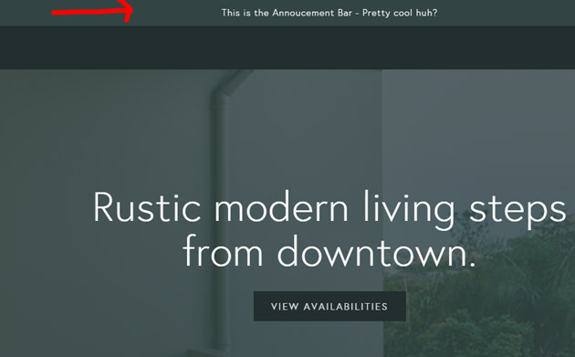 Squarespace Announcement Bar