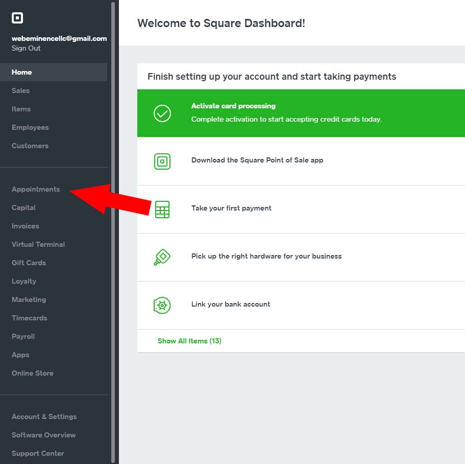 Square Appointments Dashboard