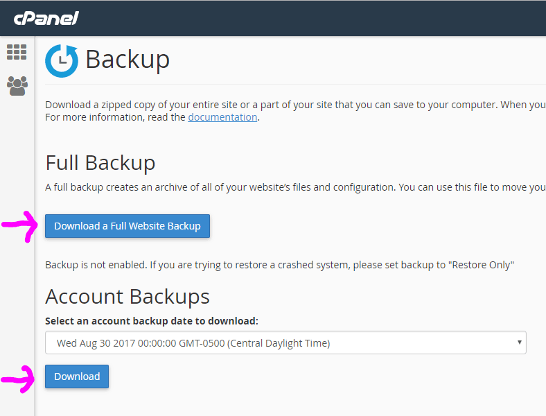 Full Cpanel Backup