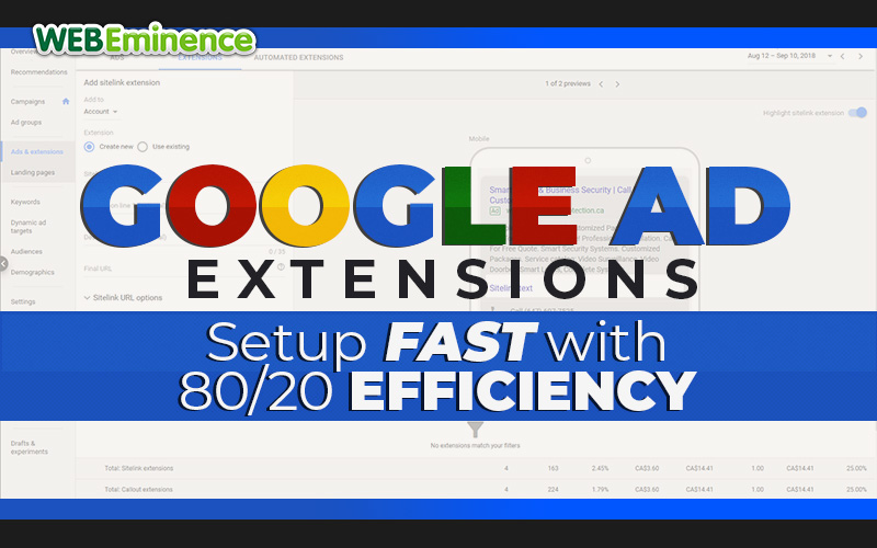 Ad Extensions in Google Ads Setup the 3 Most Important FAST for 80/20