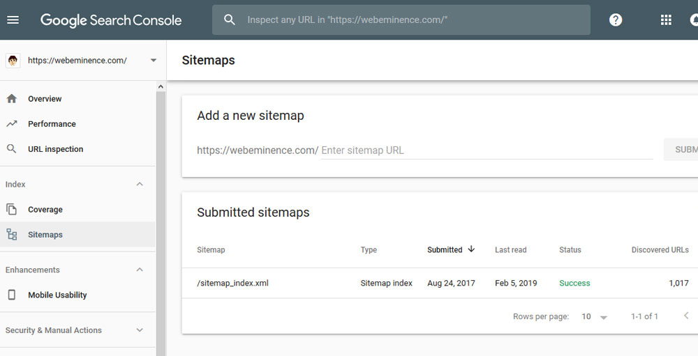 Google Search Console Sitemap Submit