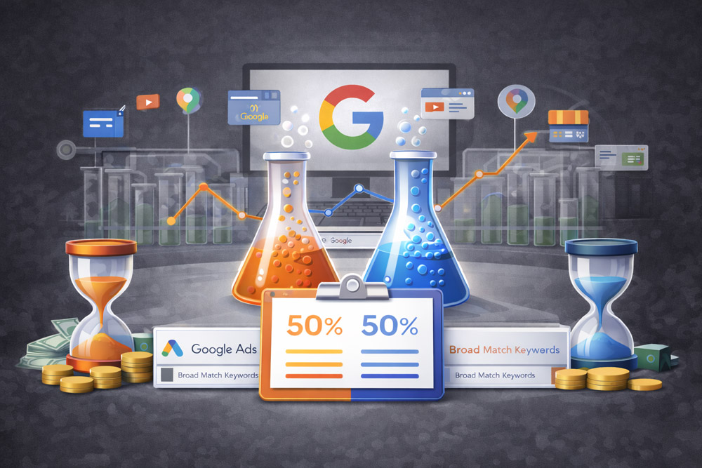 Broad Match Keyword Experiments in Google Ads: Real 50/50 Test Results Across 6 Accounts