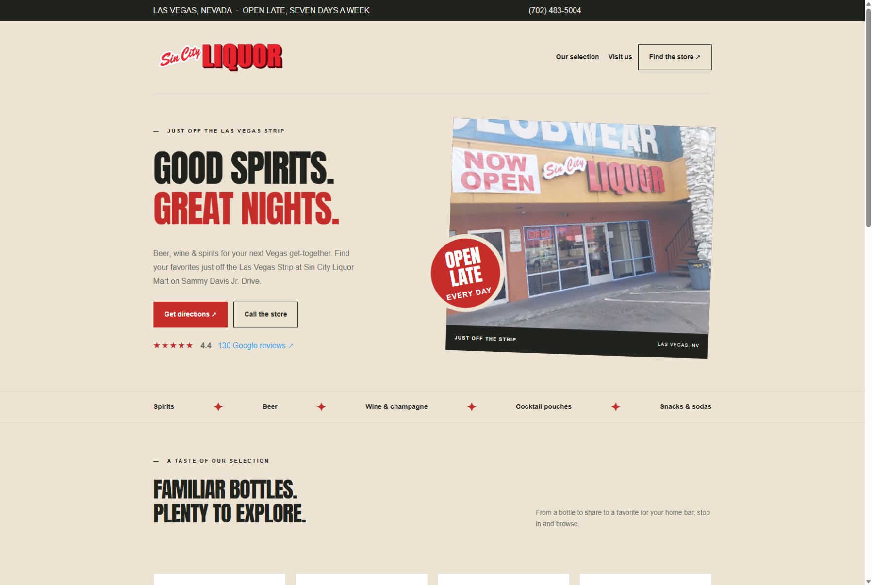 Sin City Liquor website design